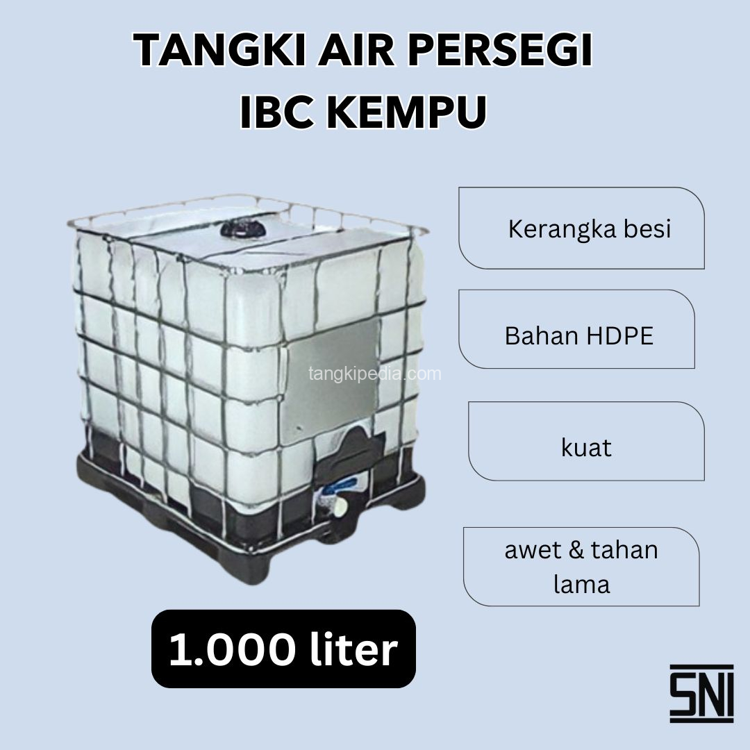 Toko Supplier jual tandon tangki toren air atas industri proyek kotak persegi merek ibc kempu baru new bekas second 1000 liter termurah terdekat di surabaya sidoarjo gresik jawa timur